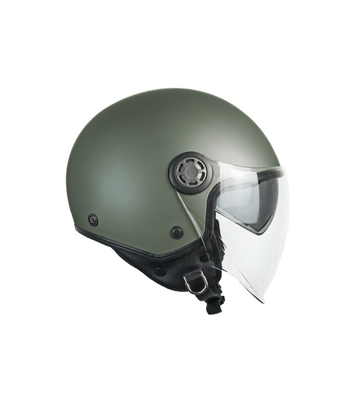 Casque jet Ska-P 1SHA ZEN mono vert matt