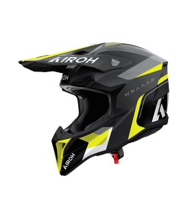 Casque cross Airoh Wraaap Conquer jaune mat