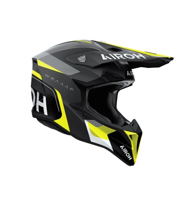 Casco cross Airoh Wraaap Conquer giallo opaco