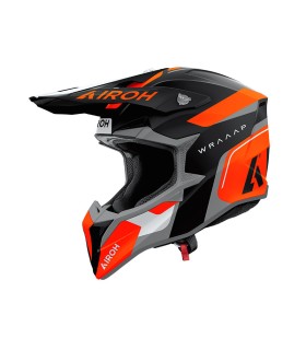 Casco cross Airoh Wraaap Conquer arancio opaco