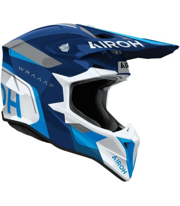Casque cross Airoh Wraaap Conquer bleu