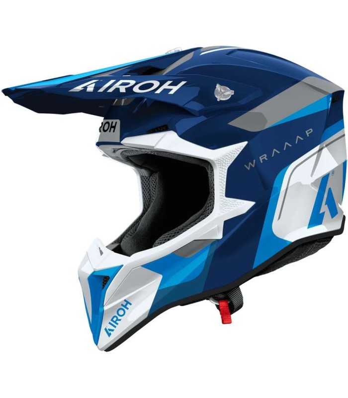 Casco cross Airoh Wraaap Conquer blu