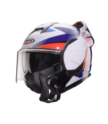 Casque modulaire Caberg Trip Lunar blanc bleu