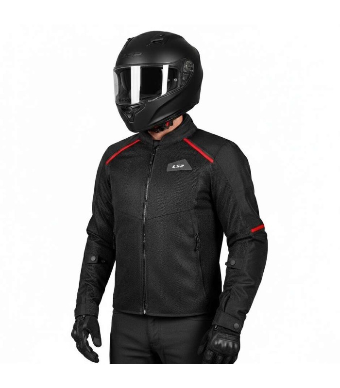 Sommer jacke LS2 Breeze schwarz rot
