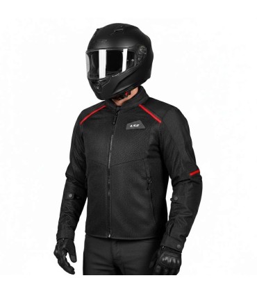LS2 Breeze jacket black red