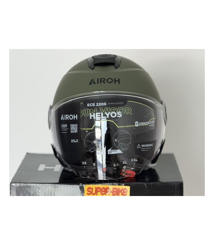 Casco jet Airoh Helyos verde opaco