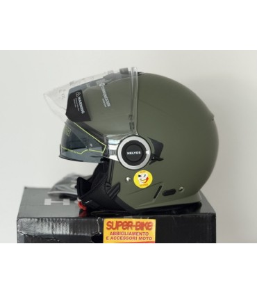 Casco jet Airoh Helyos verde opaco