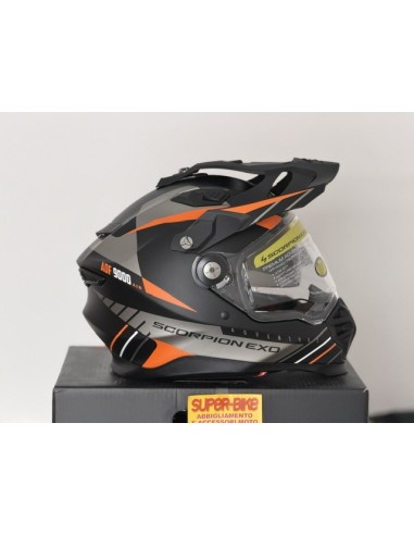 Scorpion Adf-9000 Air Feat grey orange helmet