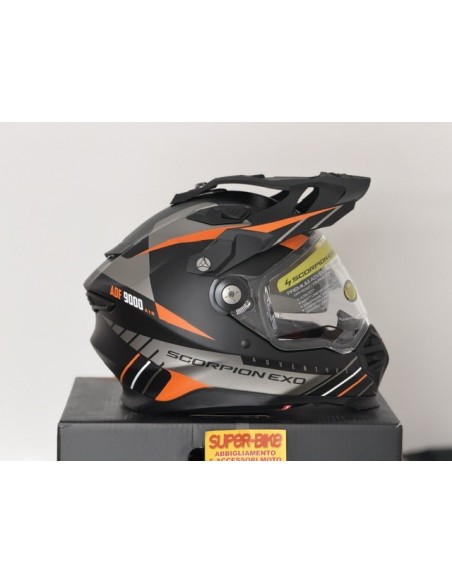 Scorpion Adf-9000 Air Feat grey orange helmet