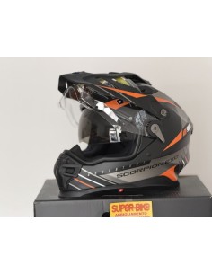 Scorpion Adf-9000 Air Feat grey orange helmet 2