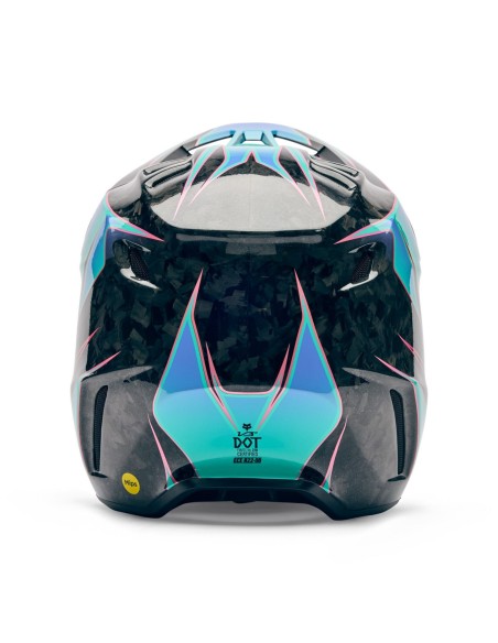 Casco Motocross Fox V3 RS Canvas acqua