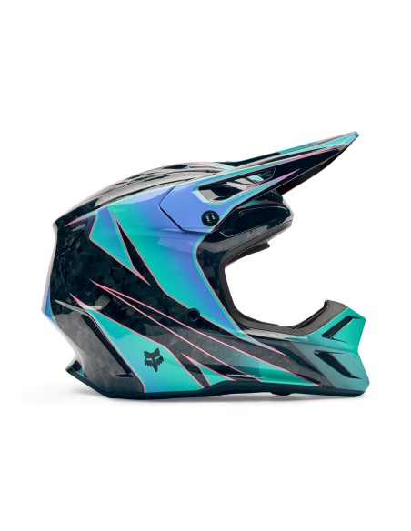 Motocross helmet Fox V3 RS Canvas acqua