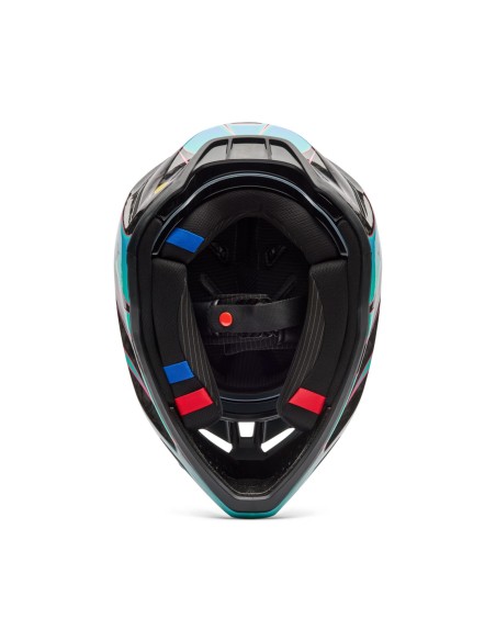 Motocross helmet Fox V3 RS Canvas acqua