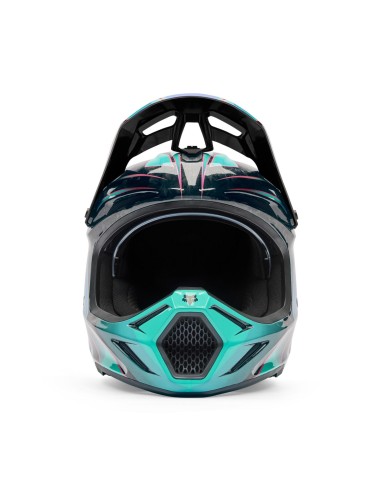 Casco Motocross Fox V3 RS Canvas acqua