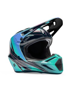 Casco Motocross Fox V3 RS Canvas acqua