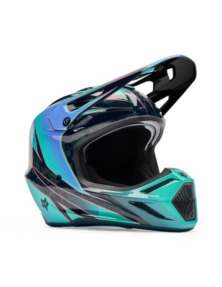 Helm Motocross Fox V3 RS Canvas acqua