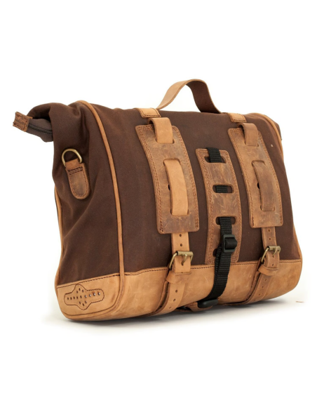 Longride, 'Old Chopper' waxed cotton saddlebag. 