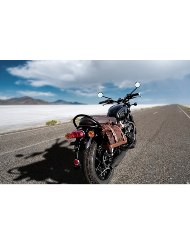 Longride, 'Old Chopper' waxed cotton saddlebag. 