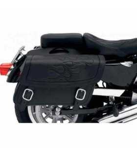 Saddlemen Highwayman Tattoo Slant Saddlebags, Jumbo black