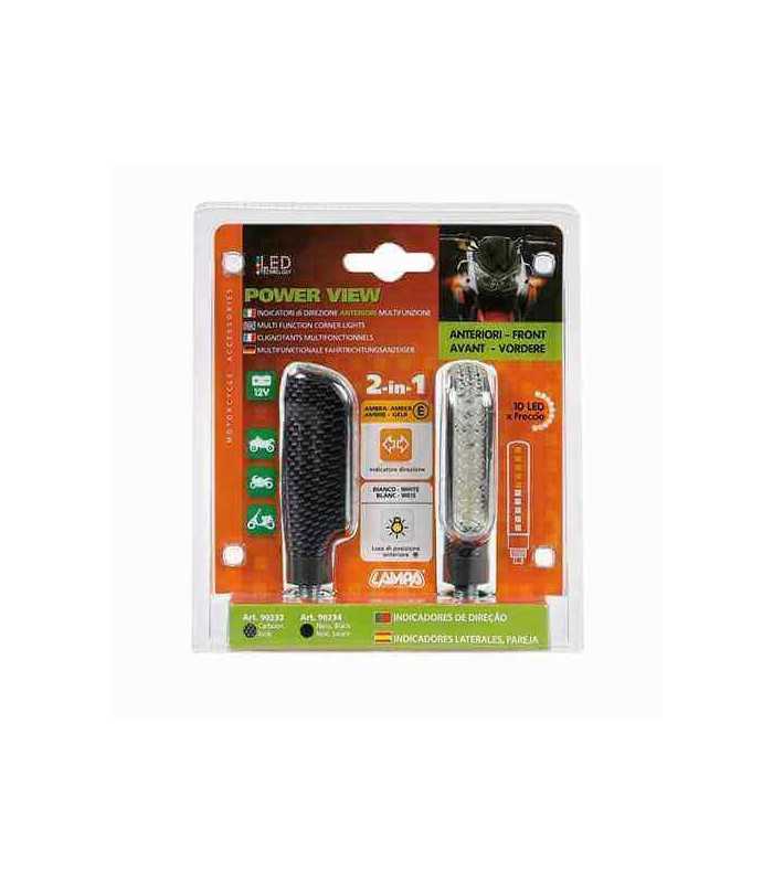 Approved Power View, multi-Led front corner lights, 12V - Black