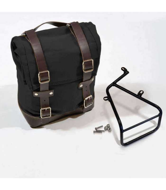 Unit Garage Side Pannier canvas Black/brown+ Frame Bmw R Nine-t