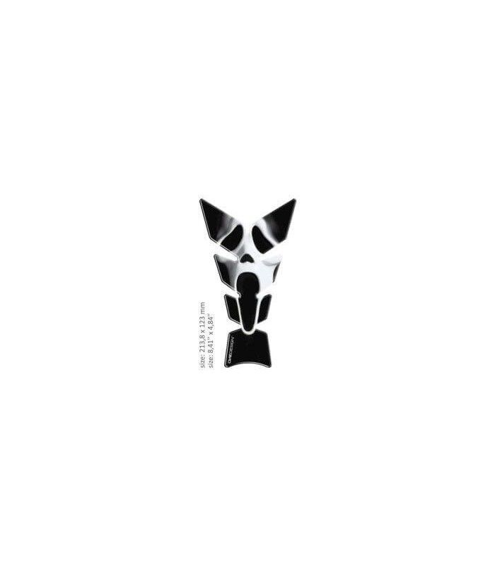 ONEDESIGN UNIVERSAL TANK PAD - GLOSS BLACK/WHITE - SCREAM FACE