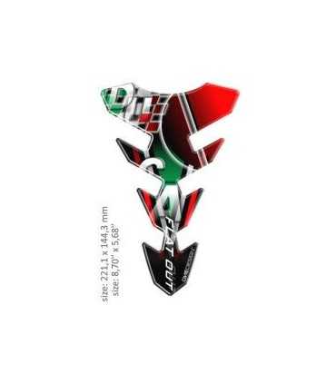 ONEDESIGN UNIVERSAL TANK PAD - GLOSS RED/GREEN/WHITE/BLACK - DUCATI
