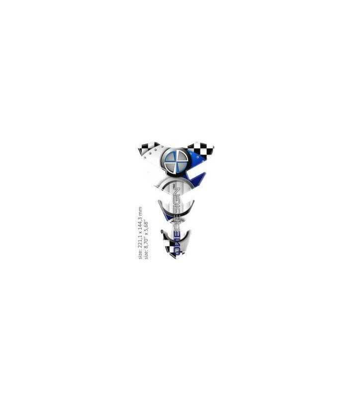 ONEDESIGN UNIVERSAL TANK PAD - GLOSS WHITE/BLUE/BLACK - BMW