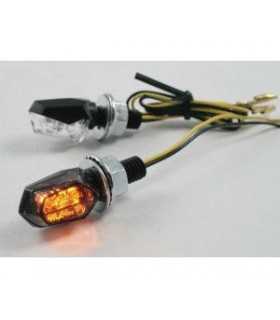 PAIRS LED CLEAR - LENS TURN SIGNAL MINI/ BLACK  APPROVED