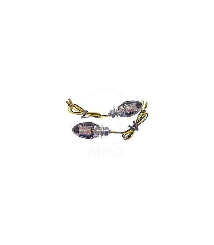 PAIRS LED CLEAR - LENS TURN SIGNAL ECE APRROVED SUPER MIN BLACK