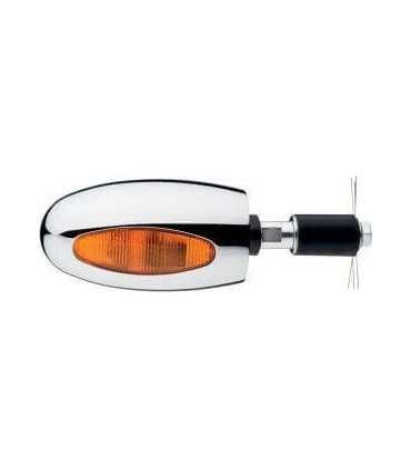 COPPIA FRECCE ALOGENE BL 1000 LED OMOLOGATE CROMATE VETRO ARANCIONE