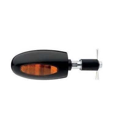 COPPIA FRECCE ALOGENE BL 1000 LED OMOLOGATE NERO VETRO ARANCIONE