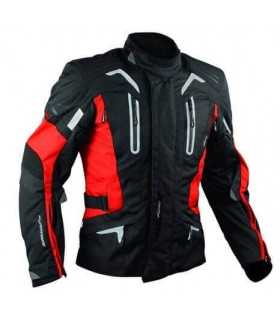 Motorradjacke A-PRO Tesla waterproof schwarz rot