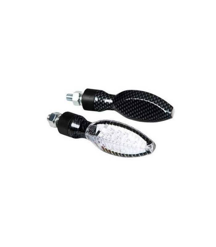 Apprroved Pair of indicators led Lampa Kinesis carbon look  glass White ECE APPROVED