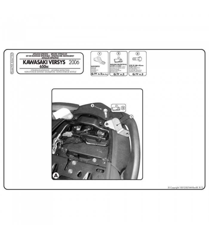 GIVI Plx447kit Kit Attacco Pl447/ Plx447 KAWASAKI Versys 650 (2006-2009)