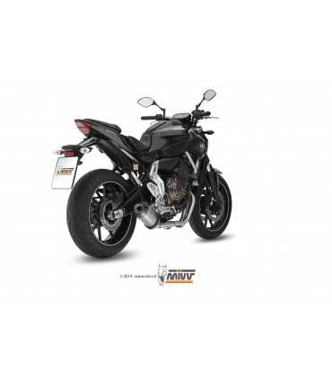 MIVV OVAL Titanium/Carbon End Cap Full Exhasut System Yamaha MT-07 (2014-19)