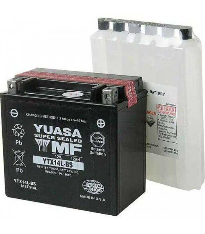 BATTERIE YUASA YTX14L-BS 12V 150 MM X 87 MM X 145 MM