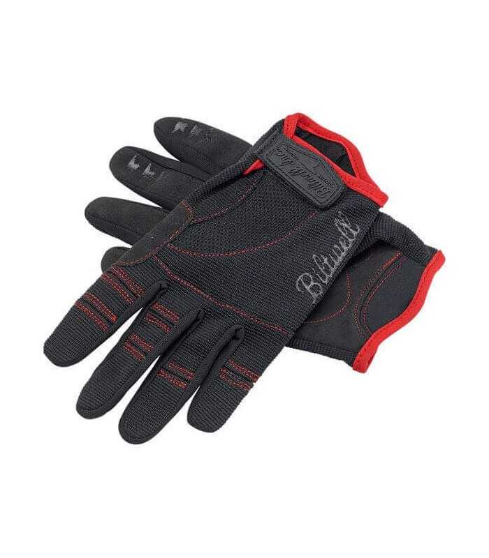 Biltwell Motorrad Sommerhandschuhe schwarz rot