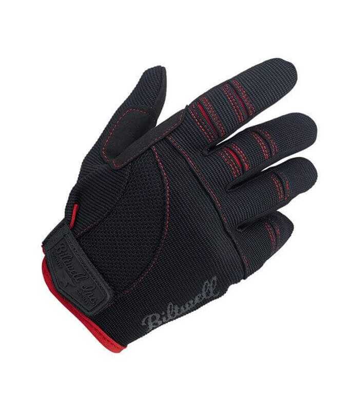 Biltwell Motorrad Sommerhandschuhe schwarz rot