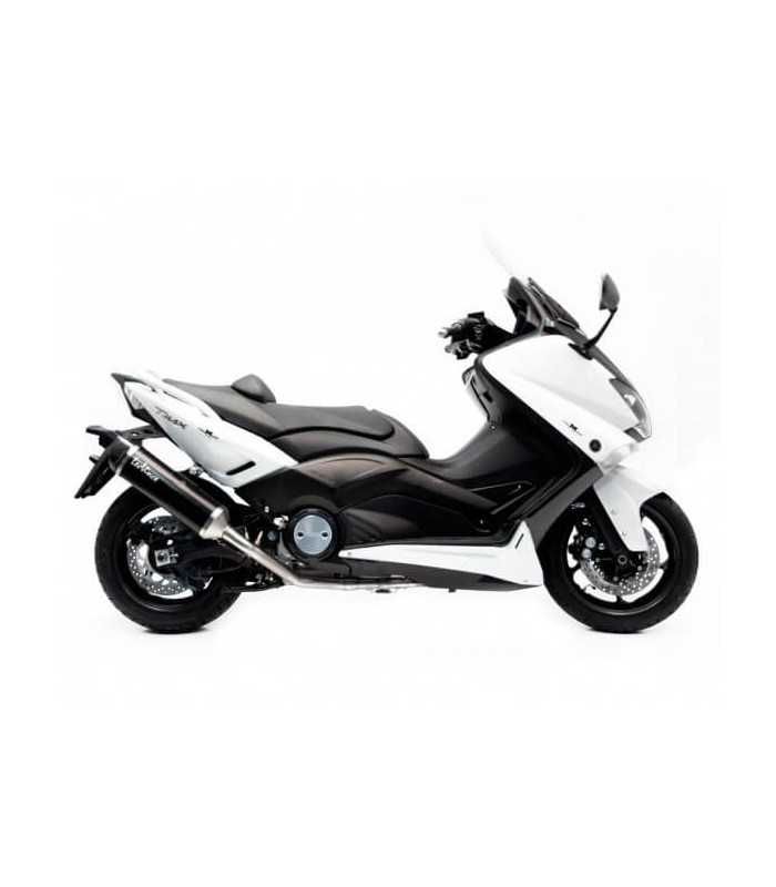 LEOVINCE Yamaha T-Max 530 (2012-16) Inox schwarz CH+KAT - Komplettsystem - Endkappe Carbon
