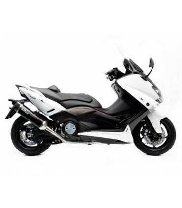 LEOVINCE Yamaha T-Max 530 (2012-16) Inox schwarz CH+KAT - Komplettsystem - Endkappe Carbon
