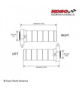 KOSO TITAN HEATED GRIPS 22MM/130MM BLACK