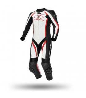 TUTA IN PELLE MOTO SPYKE BLASTER GT-R AIR BIANCO ROSSO