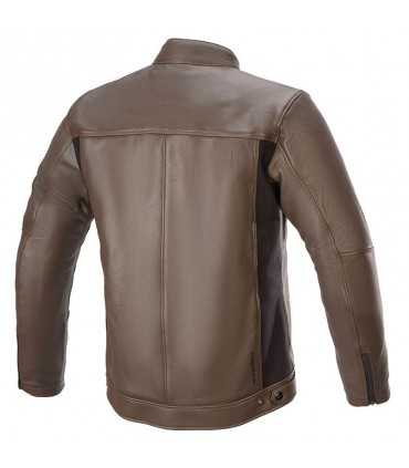 GIACCA MOTO IN PELLE ALPINESTARS TOPANGA MARRONE