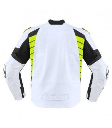 ICON HYPERSPORT 2 PRIME LEATHER JACKET WHITE YELLOW